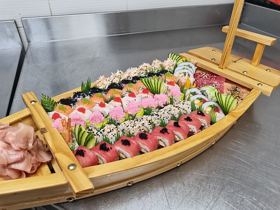 Sushi Boat (54 pieces) (illustrative stock photo)
